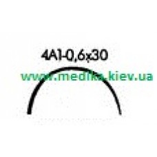 4A1 0.6 x 30 Needle curved surgical  4/8 circle. 